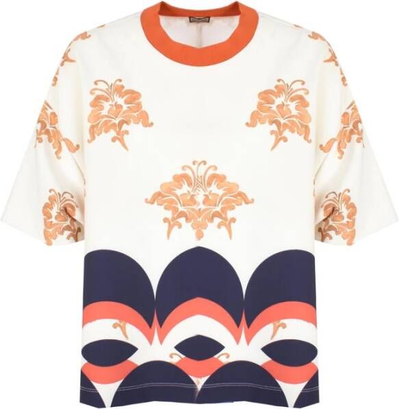 Maliparmi Gedurfd Ontwerp T-Shirt Beige Dames