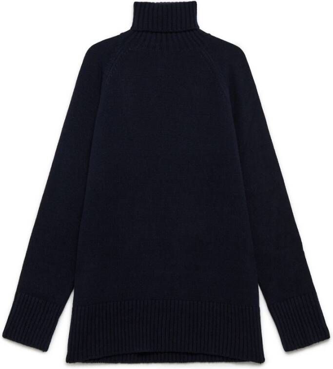 Maliparmi Gezellige Cashmere Merinos Coltrui Blue Dames