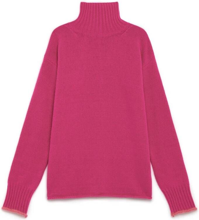 Maliparmi Gezellige Cashmere Merinos Coltrui Pink Dames