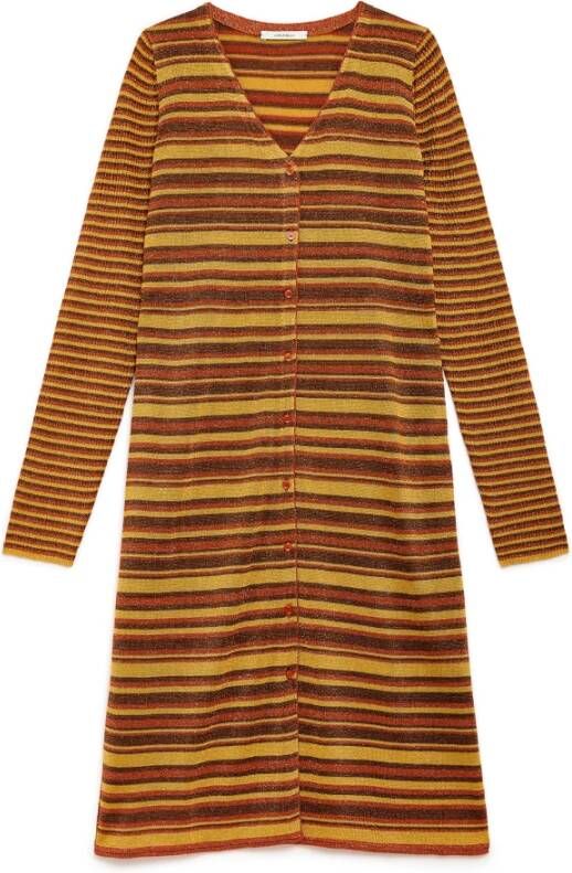 Maliparmi Gestreepte Lurex V-hals Vest Multicolor Dames