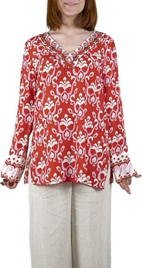 Maliparmi Hoogwaardige Officinalis 23Ss Overhemd Rood Dames