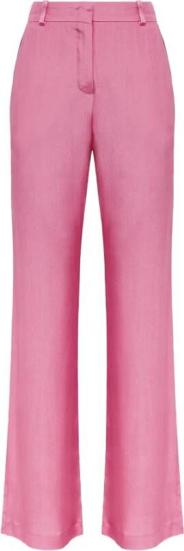 Maliparmi Inverse Satin Wijde Pijpen Broek Roze Dames