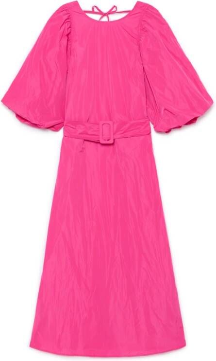 Maliparmi Elegante Taffeta Midi Jurk Pink Dames