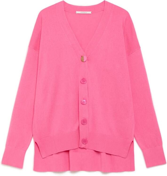 Maliparmi Modal Katoenen V-Hals Vest Roze Dames