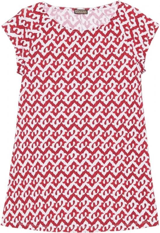 Maliparmi Opvallend Bedrukt T-Shirt Rood Dames