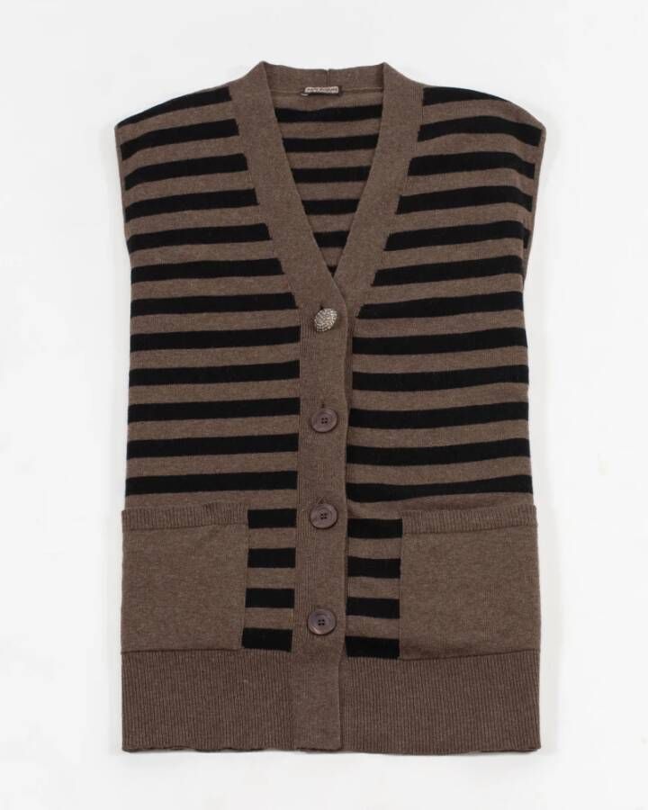 Maliparmi Sleveles-gebreide kleding Bruin Dames