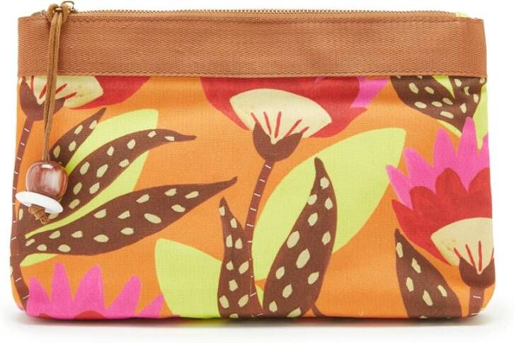 Maliparmi Stijlvolle Heliconia Canvas Pouch Tas Oranje Dames
