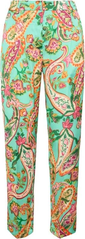Maliparmi Gedrukte Satijnen Broek Green Dames