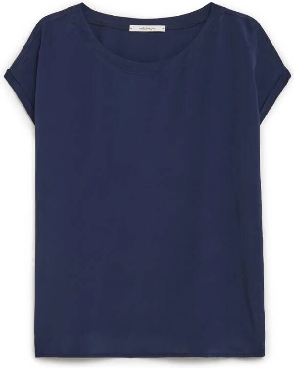 Maliparmi Vloeibare Crepe Boxy Shirt Blue Dames
