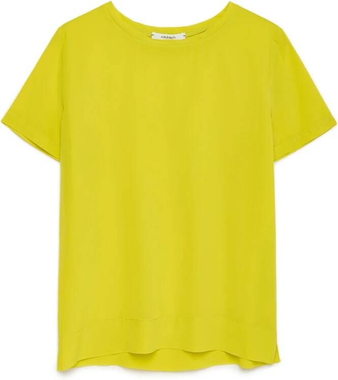 Maliparmi Zijden T-shirt met korte mouwen Yellow Dames