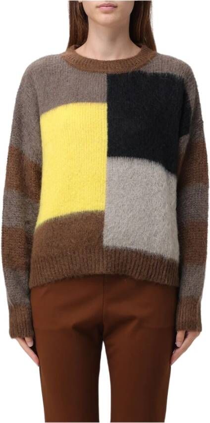 Maliparmi Patch Sweater Brown Dames