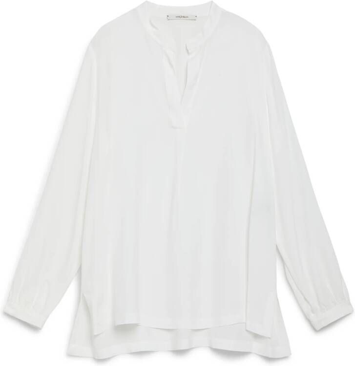 Maliparmi Vloeibare Crepe Overhemd in Levendige Kleuren White Dames