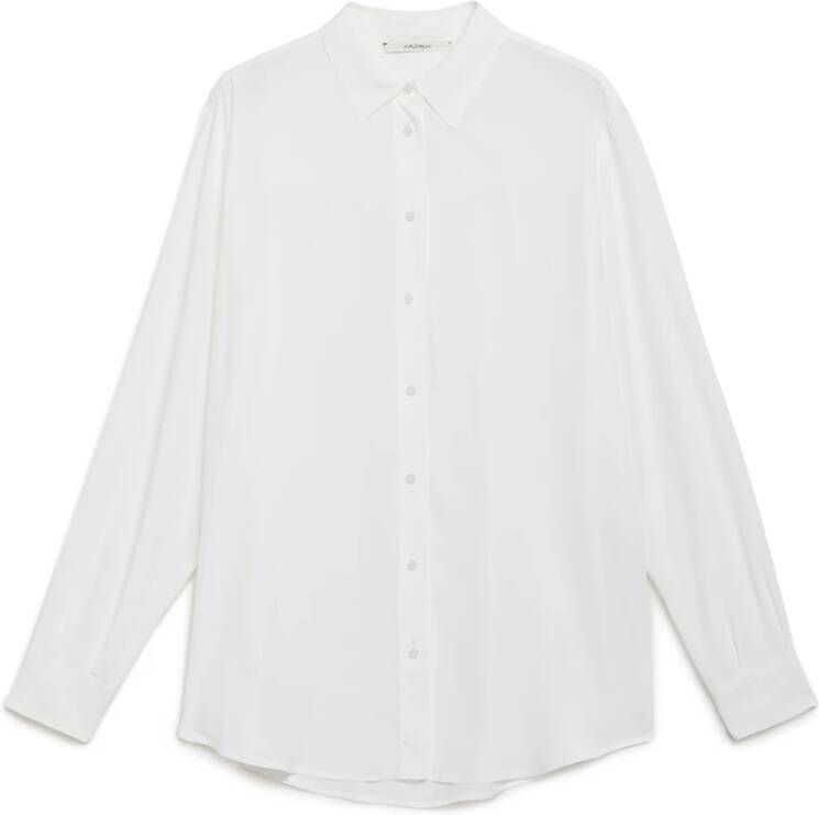 Maliparmi Vloeibare Crepe Shirt in Levendige Kleuren White Dames