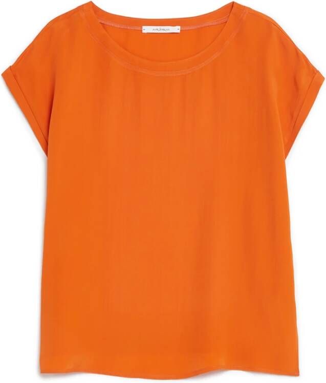 Maliparmi Vloeibare Crepe Shirt Oranje Dames