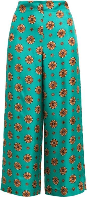 Maliparmi Gedrukte Zijden Twill Straight-Leg Broek Multicolor Dames