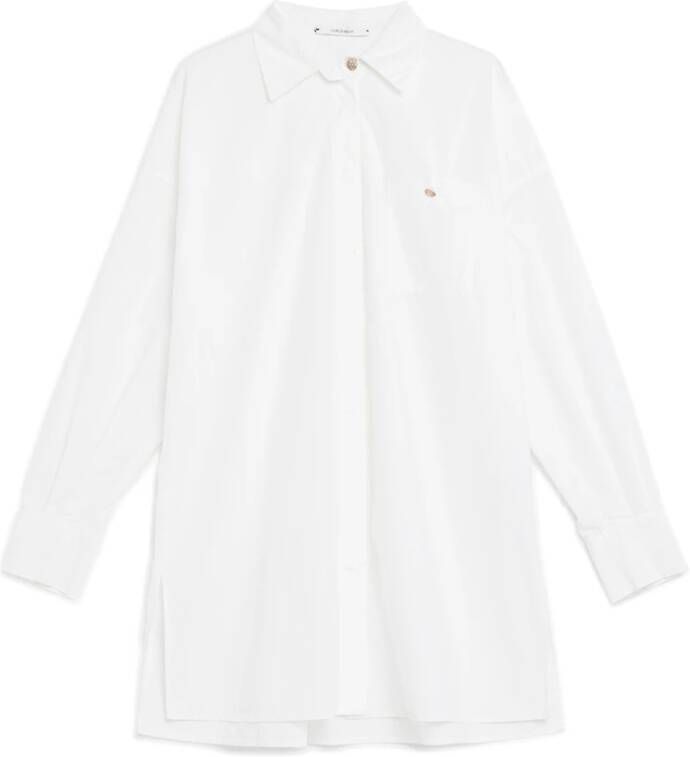 Maliparmi Popeline Shirt met Speciale Knopen White Dames