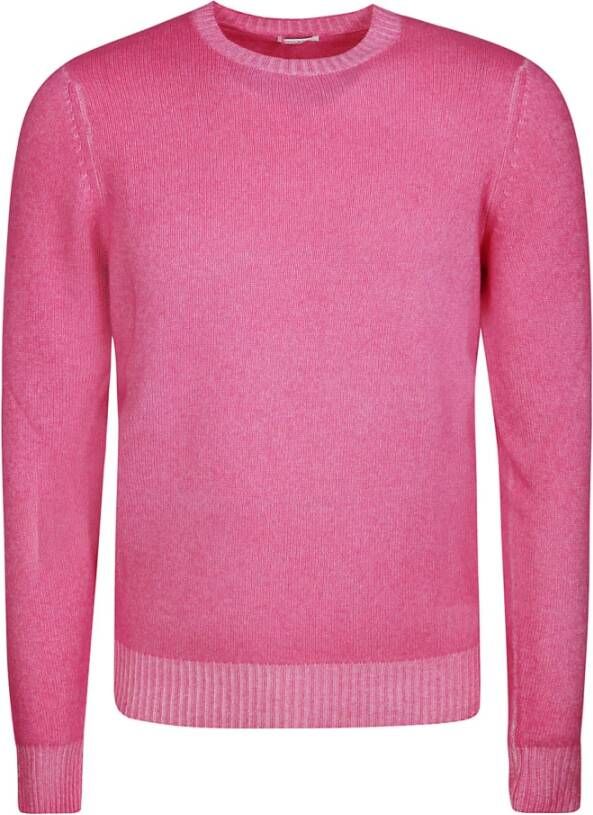 Malo Roze Cashmere Crew Neck Sweater Pink Heren