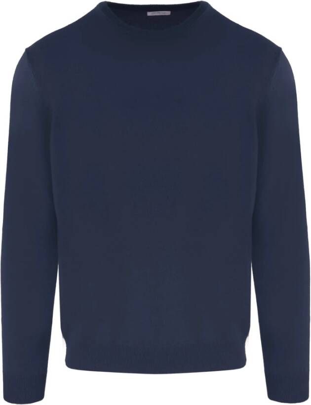 Malo Donkerblauwe Cashmere Ronde Hals Trui Blue Heren