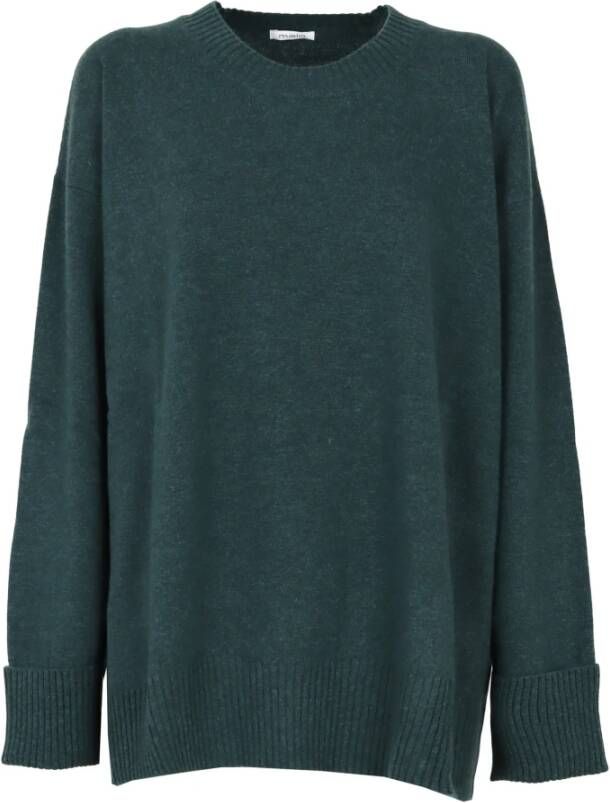 Malo Trui met ronde hals Groen Dames