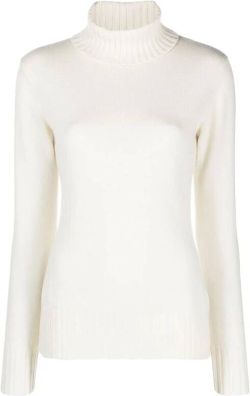 Malo Witte Turtle-Neck Sweater Wit Dames