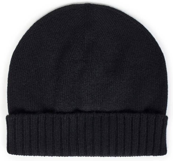 Malo Zwarte Kasjmier Gebreide Beanie Dames Wintermuts Black Dames