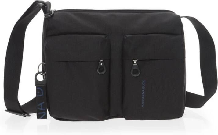 Mandarina Duck Zwarte Polyester Schoudertas met Meerdere Compartimenten Black Dames