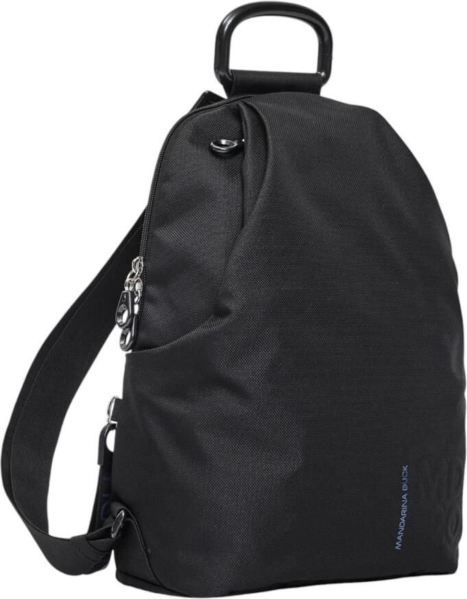 Mandarina Duck Zwarte rugzak met rits en zakken Black Dames