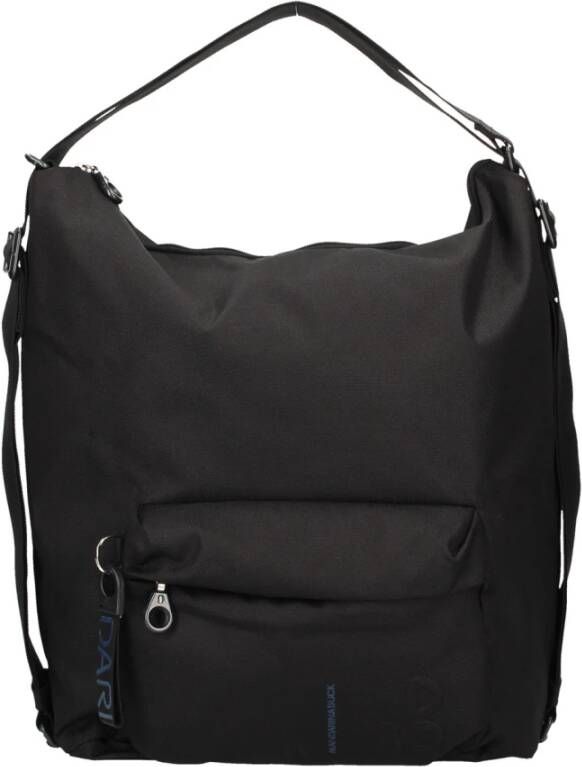 darina Duck Zwarte Polyester Handtas met Verstelbare Band Black