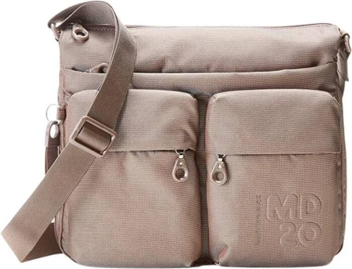 Mandarina Duck Schoudertas Big Expandable Crossover Van beige