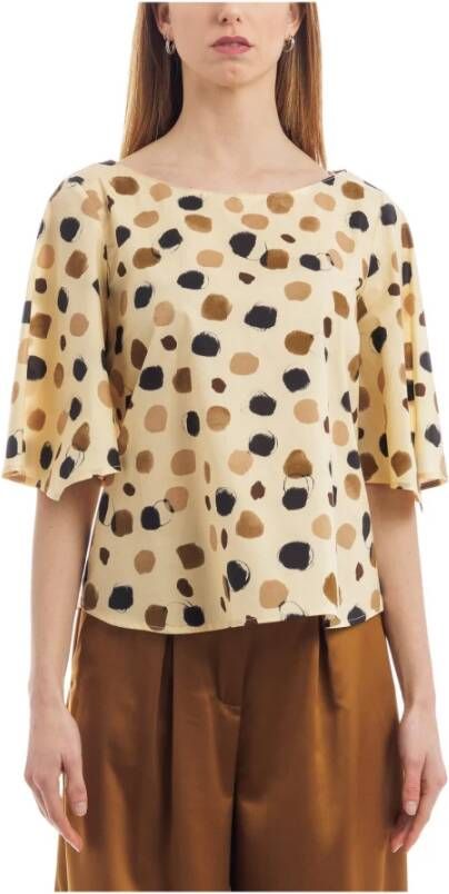 Manila Grace Blouses Beige Dames