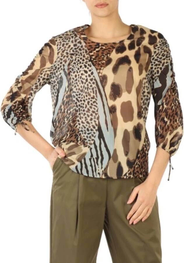 Manila Grace Blouses Beige Dames