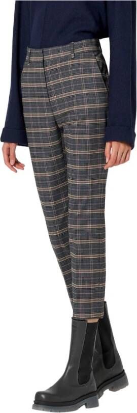 Manila Grace Chino trousers with check art. P084pq Grijs Dames