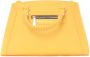 ila Grace Leren winkeltas met gouden logo Yellow - Thumbnail 4