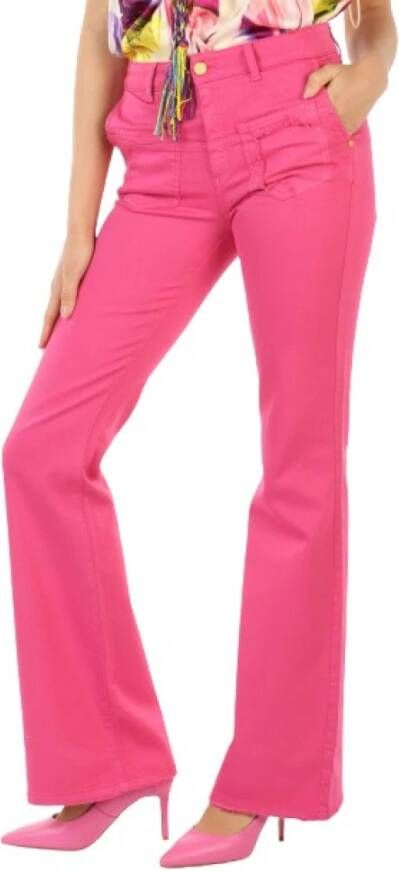 Manila Grace Leather Trousers Roze Dames