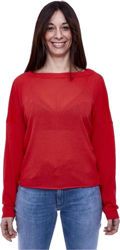 Manila Grace Gekruiste DT Shirt Red Dames