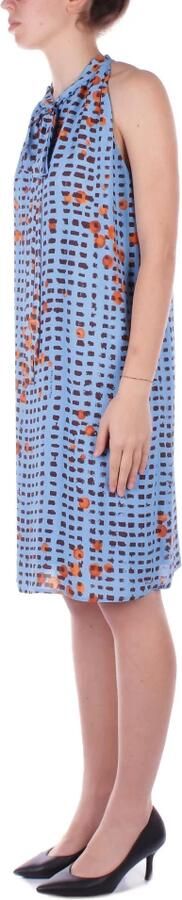 Manila Grace Lichtblauwe Jurk met Strikbandjes Blue Dames - Foto 4