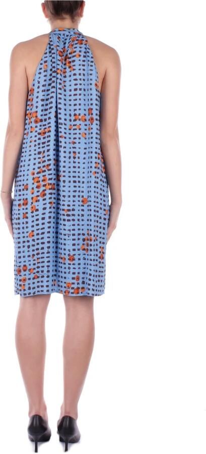 Manila Grace Lichtblauwe Jurk met Strikbandjes Blue Dames