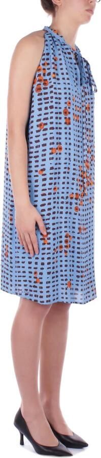 Manila Grace Lichtblauwe Jurk met Strikbandjes Blue Dames - Foto 3