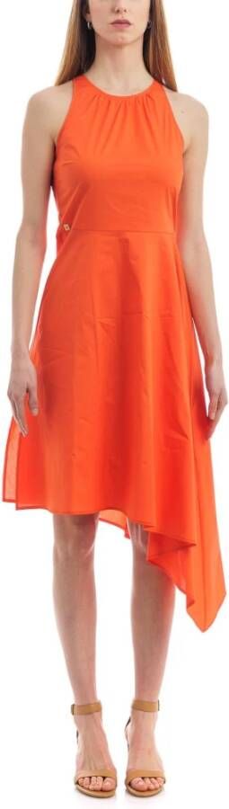 Manila Grace Midi -jurken Oranje Dames