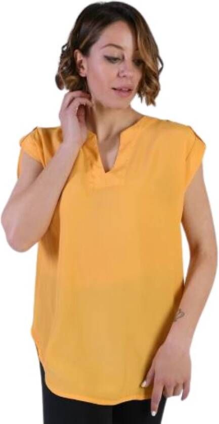 Manila Grace Mouwloze blouse art. C193Vc Oranje Dames
