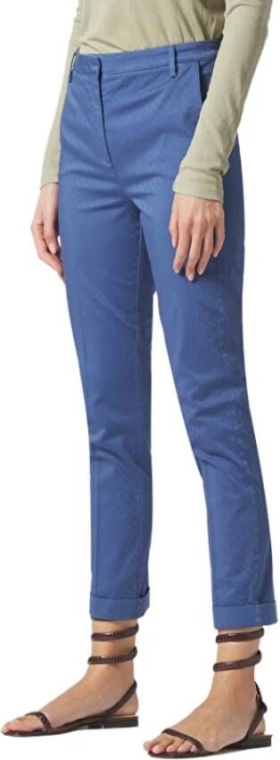 Manila Grace Pantalone Chino Solid Color Art. P076Cu Blauw Dames
