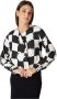 Manila Grace Lange Mouw Blouse Black Dames - Thumbnail 1
