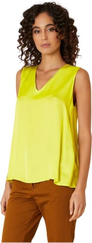 Manila Grace Sleeveless Tops Geel Dames