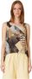 Manila Grace Sleeveless Tops Zwart Dames - Thumbnail 1