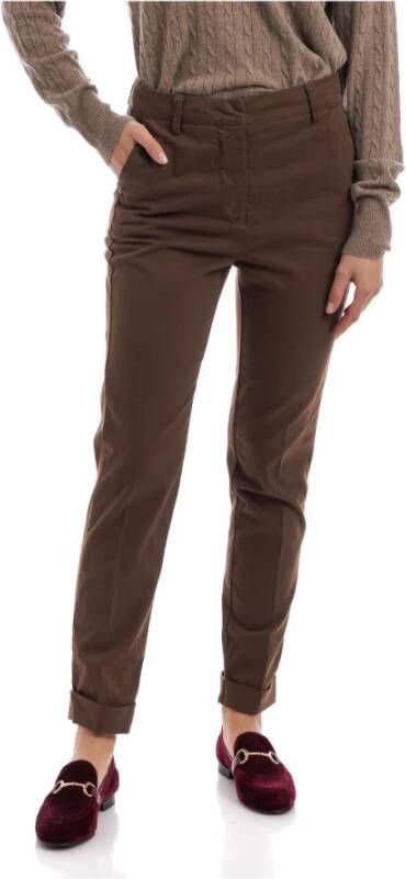 Manila Grace Slim-fit broek Bruin Dames