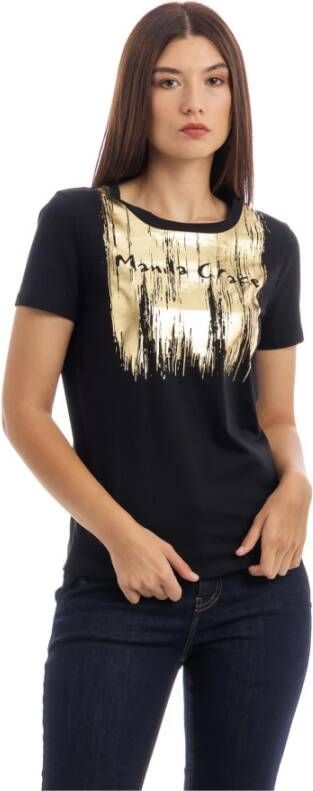 Manila Grace Korte Mouw T-shirt Black Dames