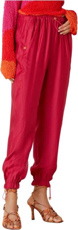 Manila Grace Tapered Trousers Roze Dames