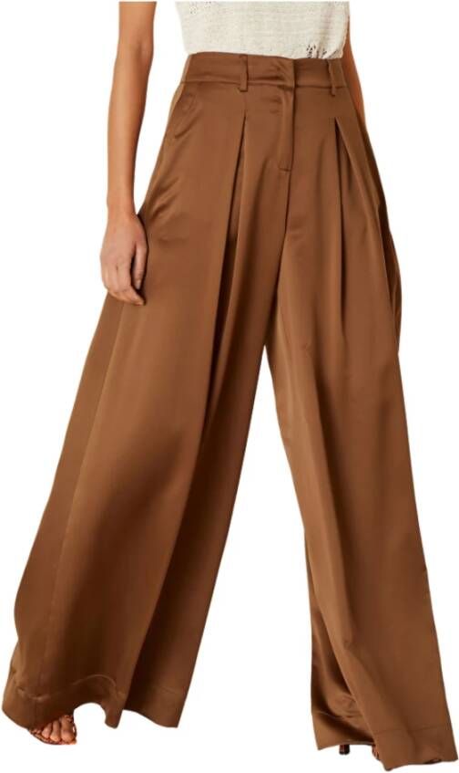 Manila Grace Leather Trousers Brown Dames