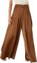 Manila Grace Leather Trousers Brown Dames - Thumbnail 4