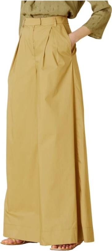 Manila Grace Wide Trousers Groen Dames